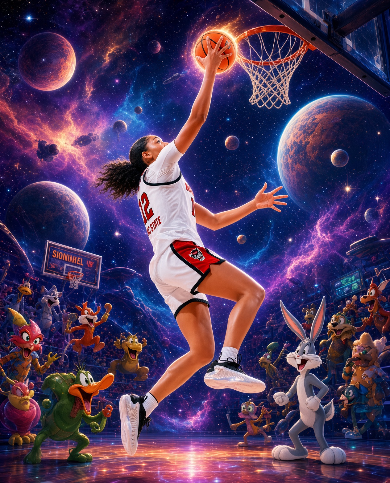 “Literally Just a Girl” Slamming Dunks Like Michael Jordan in Space Jam